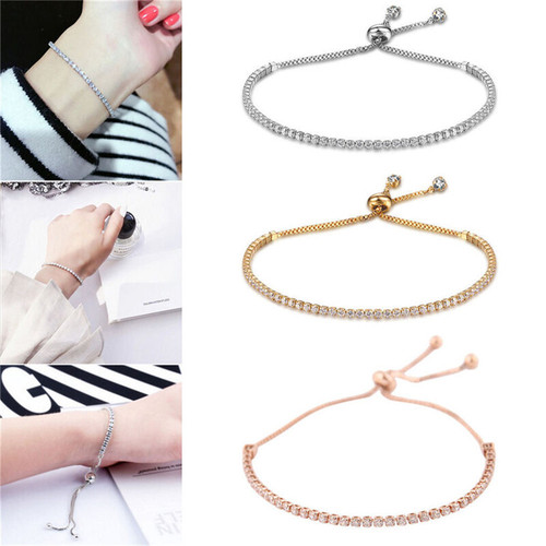 2pcs crystal bracelet light luxury inlay zircon bracelets woman contracted wholesale jewelry fashion hand string can be adjusted
