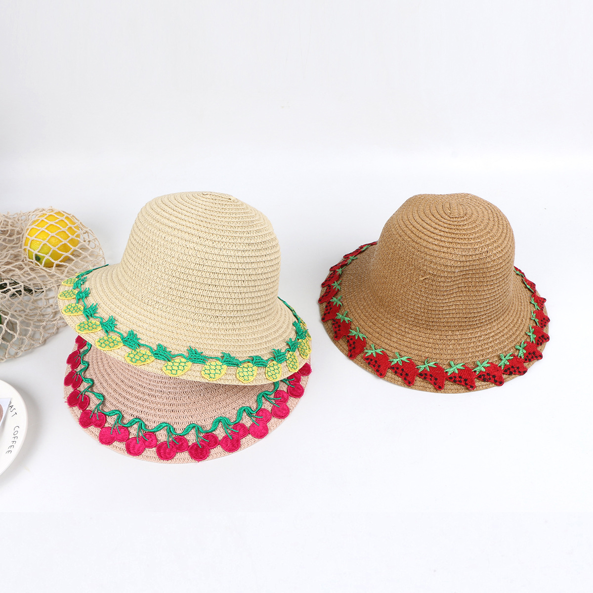 Summer Children's Straw Hat Female Baby Hat Sunscreen Sun Hat Beach Big Eaves Straw Sun Hat Kids Outdoor display picture 4