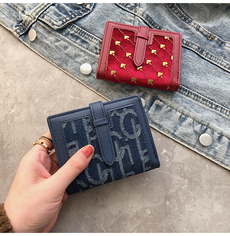 70% Off Short Style Wallet 2020 New Embroidered Student Wallet Short Folding Ladies Multifunctional Card Holder Wholesale display picture 62