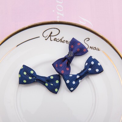 印点螺纹带蝴蝶结服装辅料儿童小领结批发来样定做