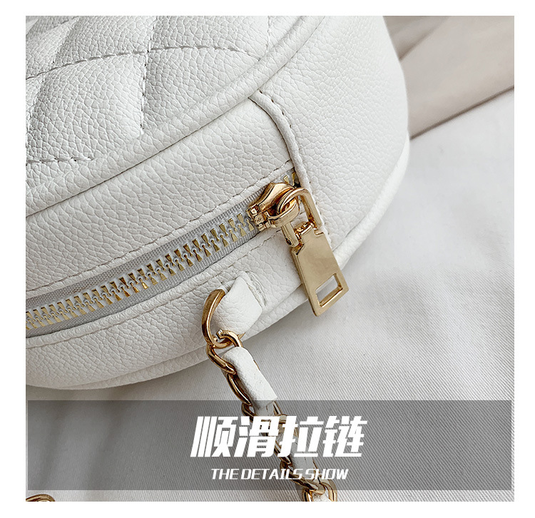 New Fashion Simple  Trend Fashion Rhombus Chain  Shoulder Messenger Small Round Bag Wholesale display picture 15