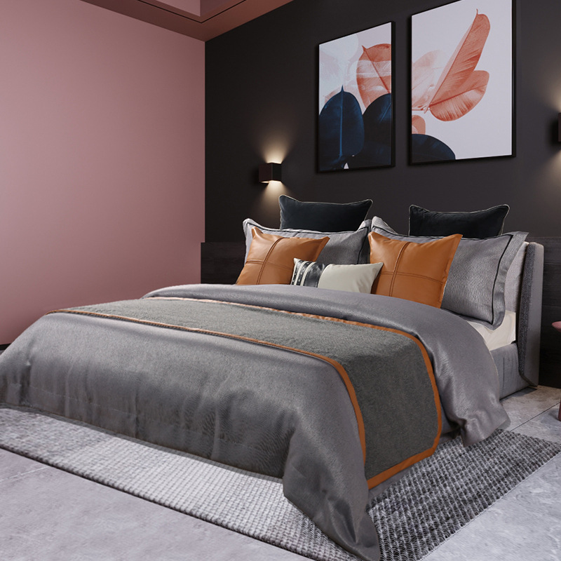 现代简轻奢多件套样板房床上用品定制家具摆场卖场展厅软装床品