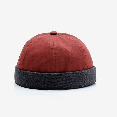 Yangguan retro fashion trend melon skin hat hip-hop personality street yuppie landlord hat brimless curled sailor hat