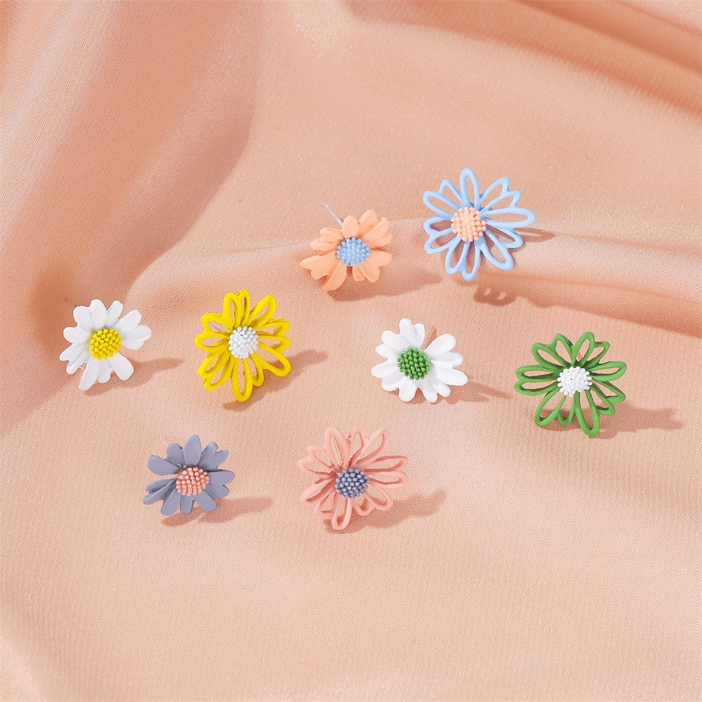 Flower Plating Alloy Earrings Ear Studs display picture 6