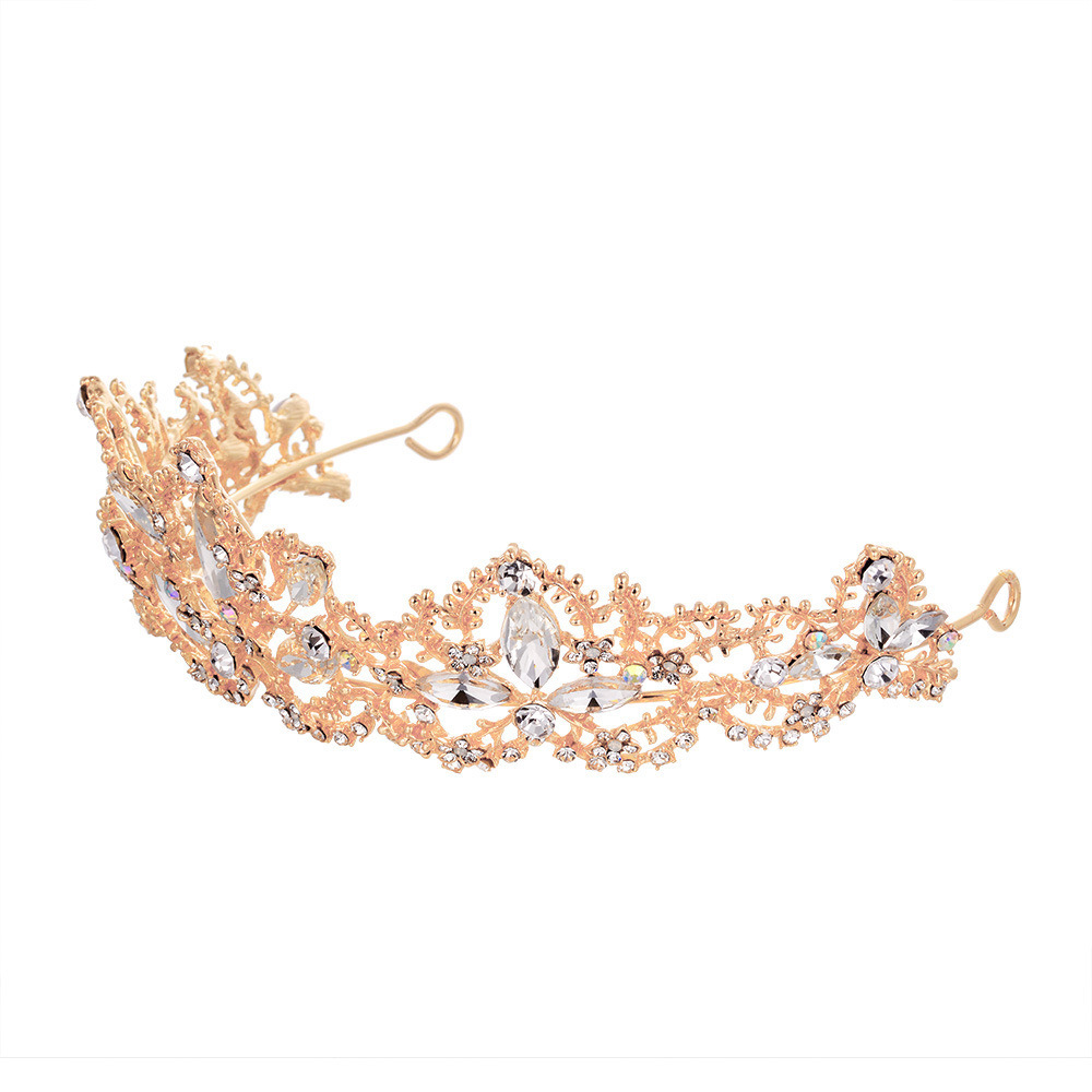 105g Weight Crown Hair Accessories Type Crystal Inlay Material 1 Piece Quantity Daily, Party Occasion Alloy Material Crown Pattern Women's Gender Hollow Out, Inlay Design Shiny, IG Style Style Women's IG Style Shiny Crown Alloy Hollow Out Inlay Crystal Crown 13