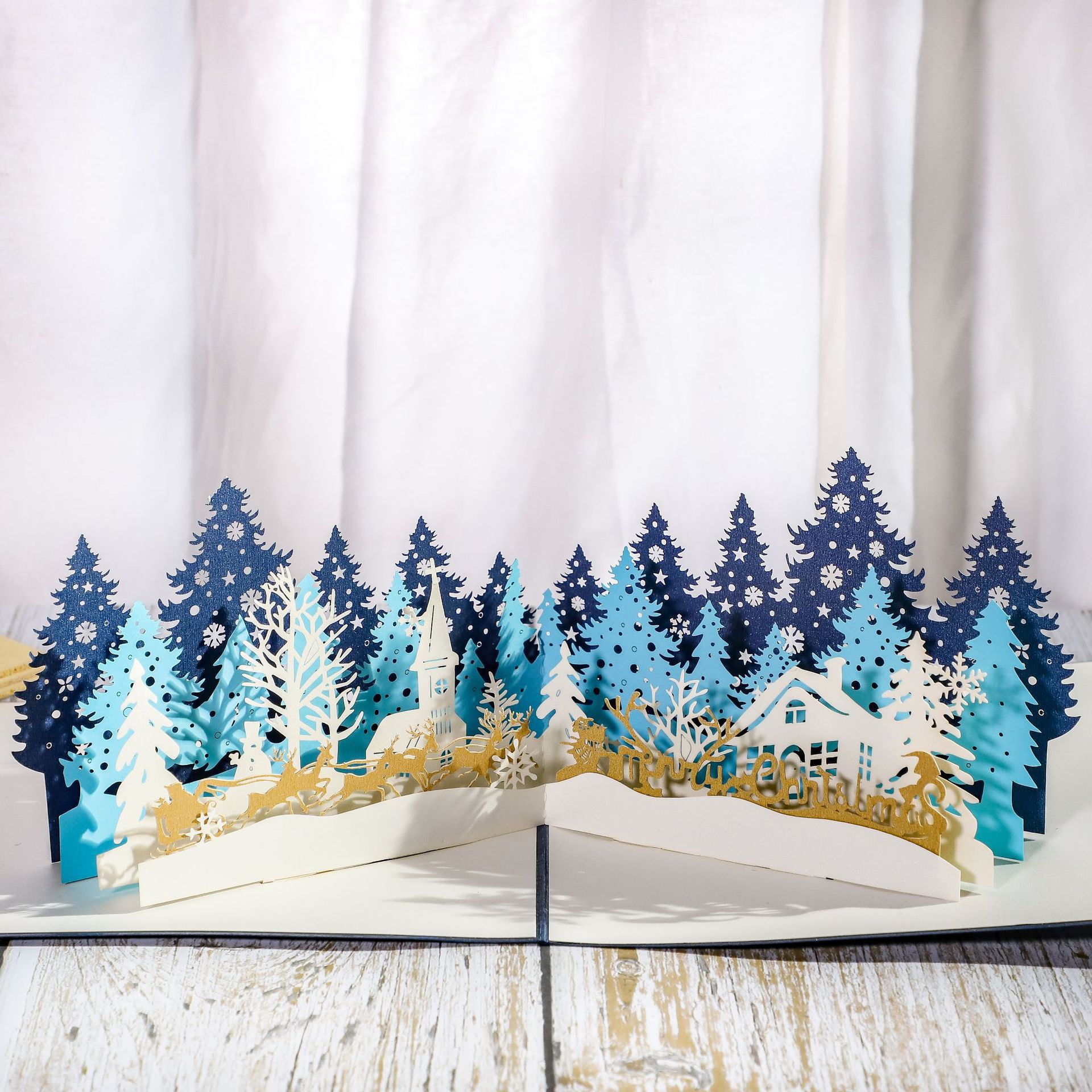 Christmas Christmas Tree Elk Paper Party Card display picture 7