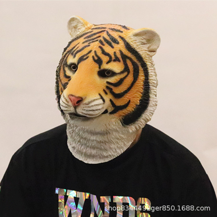 Tigre animal capucha máscara Halloween horror divertido Live rendimiento props Sur China Tiger máscara