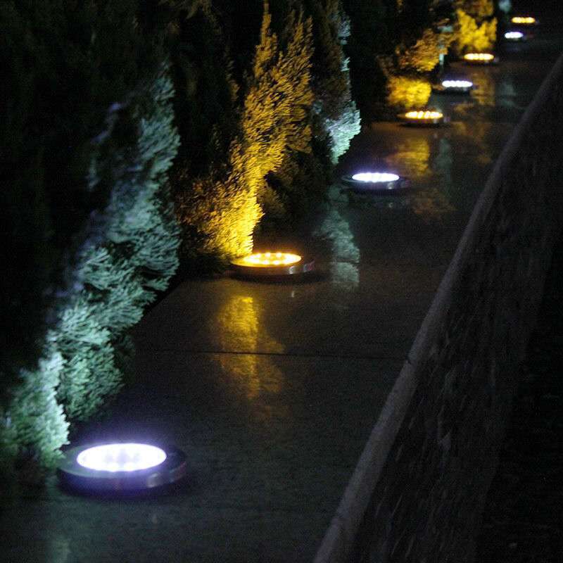 Lámpara subterránea transfronteriza al aire libre nueva lámpara de césped enchufable lámpara de jardín 8LED SOLAR DE ACERO INOXIDABLE image 2