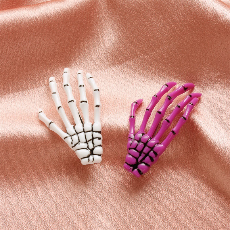 Acrylic Material Hip-Hop Punk Women's Harajuku Skull Hand Ghost Acrylic Hair Clip