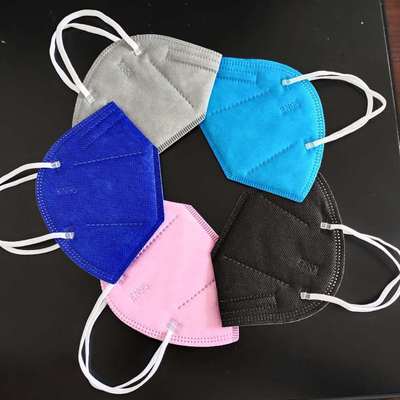 粉紅藍紫黃綠灰黑彩色KN95不帶呼吸閥門口罩防塵霧霾過濾挂耳式