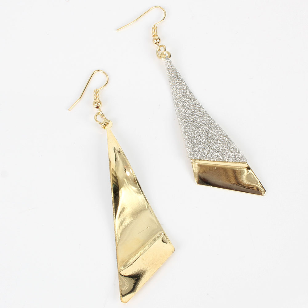Fashion Earrings Long Triangle Frosted Hollow Earrings Personalized Earrings Wholesale Nihaojewelry display picture 5