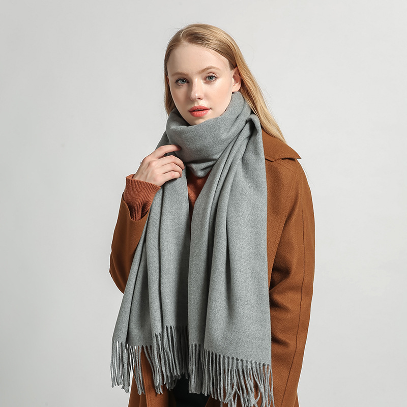 Design Schal Damen neuer Herbst und Winter zweifarbiger Kaschmir-Imitat warmer Trend Senior Sense Schal Schal_voghion.com