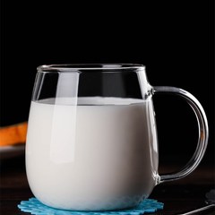 Transparent breakfast cup creative personal fashion glass cup Instagram style household water cup with handle high temperature resistant teacup for women