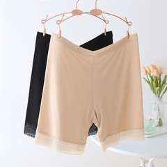 Underwear with summer anti-slip, added padding, modal lace edge, new women's flat-bottomed underwear, lace safety pants for women