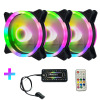 RGB Phantom color change chart fan LED dual aperture lamp Aurora 12CM desktop computer cooling fan