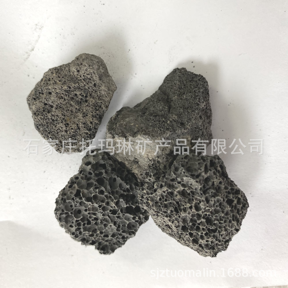 黑色火山石 过滤水火山石 火山石板 5-8厘米