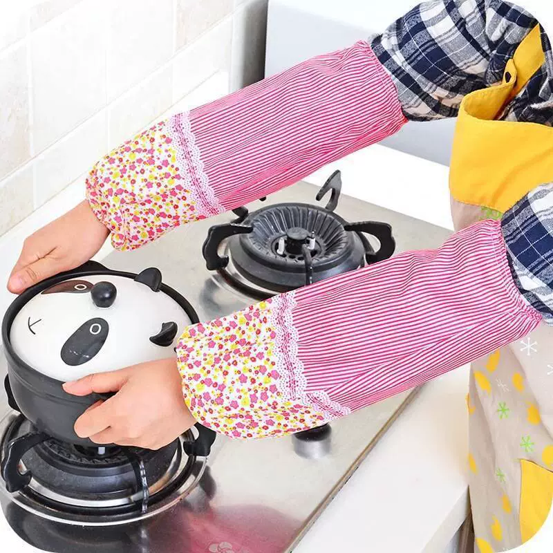 Домашний кухонный противообрастающий цветочный тканевый рукав для взрослых в Корейском стиле для уборки дома защитный цветочный длинный рабочий рукав