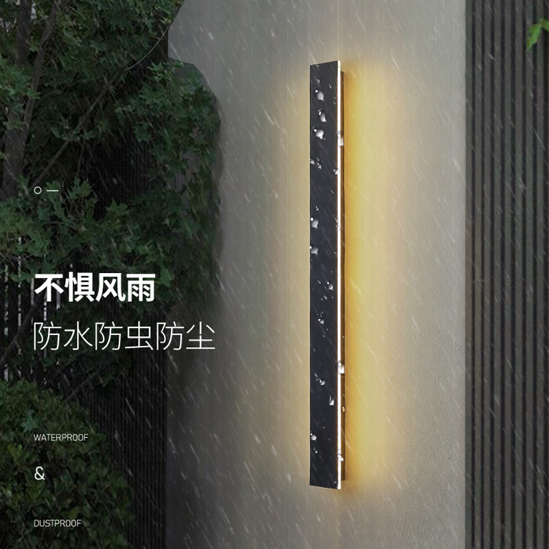 Minimalista al aire libre impermeable lámpara de pared tira al aire libre jardín Villa jardín lámpara de pared de fondo LED línea transfronteriza lámparas
