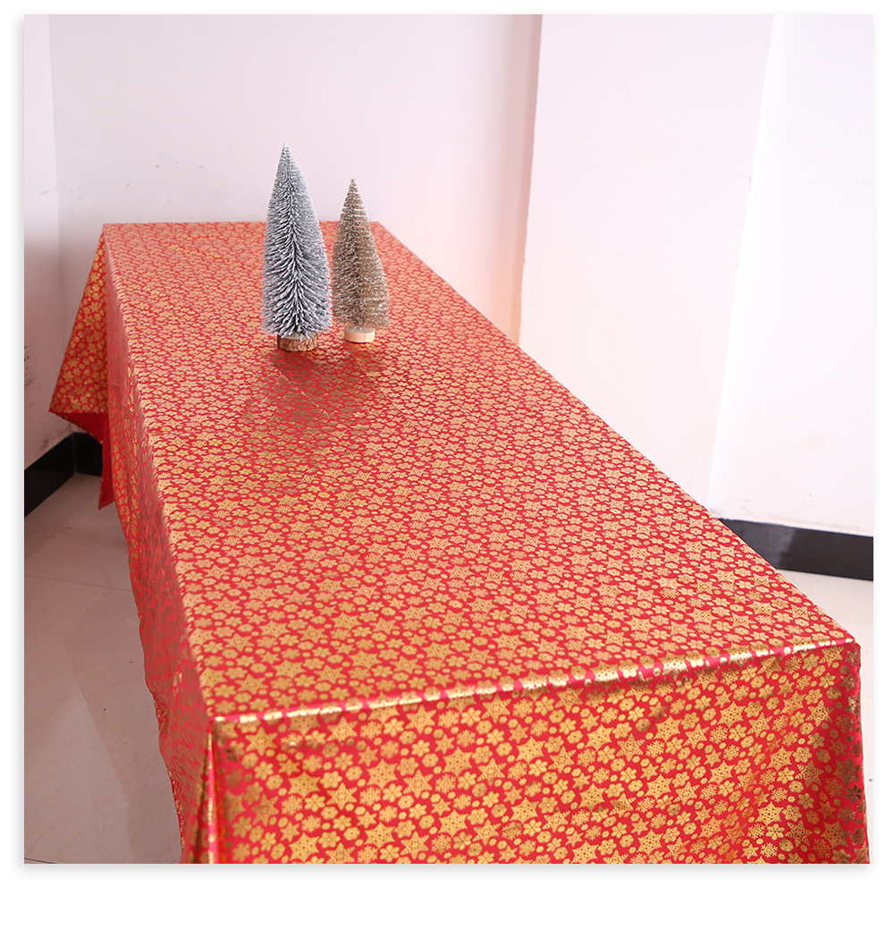 Christmas Decorative Tablecloth Dining Table Tablecloth Snowflake Coffee Table Cover Cloth Christmas Sanding Tablecloth_voghion.com