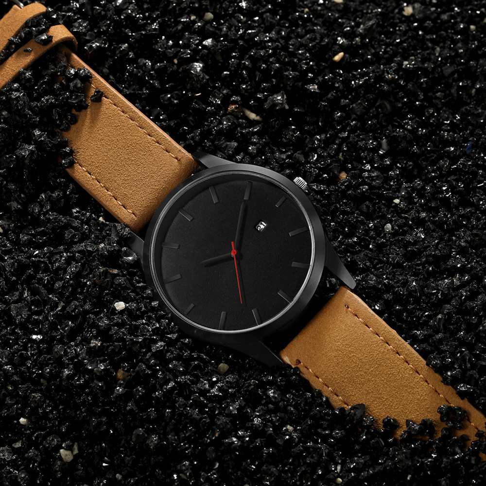 Simple Grande Montre De Mode Hommes Ceinture Matte Quartz Montre Hommes Calendrier Unique Sport Montre display picture 6