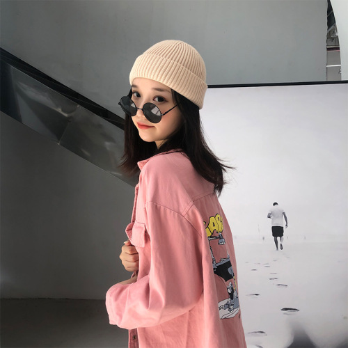 Hat autumn and winter men's melon skin hat outdoor yuppie warm woolen hat solid color hip-hop knitted hat cold hat for women