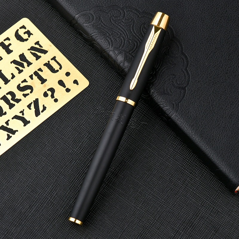 Wholesale Frosted Black Ball Pen Gel Pen Business Gift Pen Metal Signature Pen Advertising Meeting Water Pen