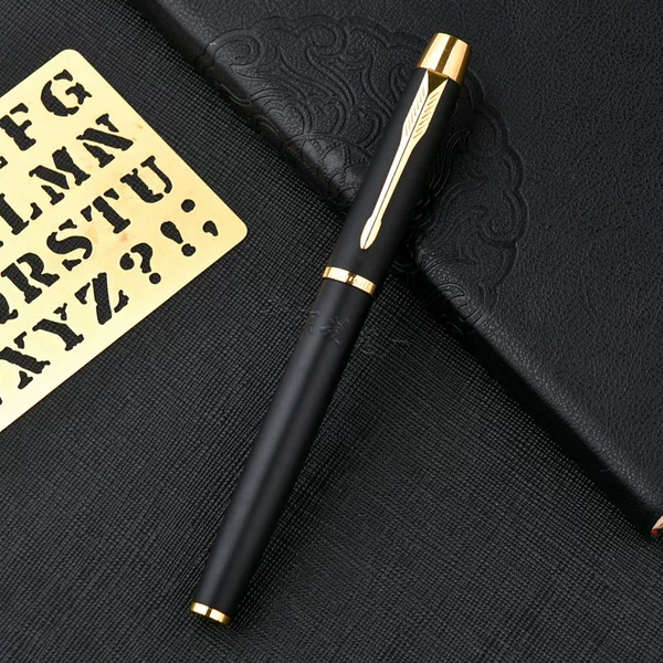 Wholesale Frosted Black Ball Pen Gel Pen Business Gift Pen Metal Signature Pen Advertising Meeting Water Pen