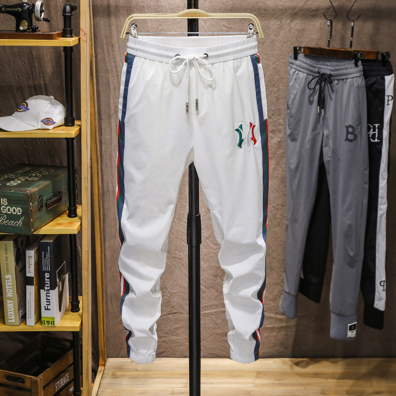 Summer silk quick dry ultra thin trend sports trousers