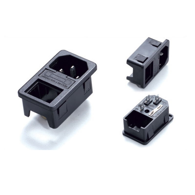 IEC320 C14帶開關插頭模塊 机柜卡式电源插座 10A250V暗装模块组