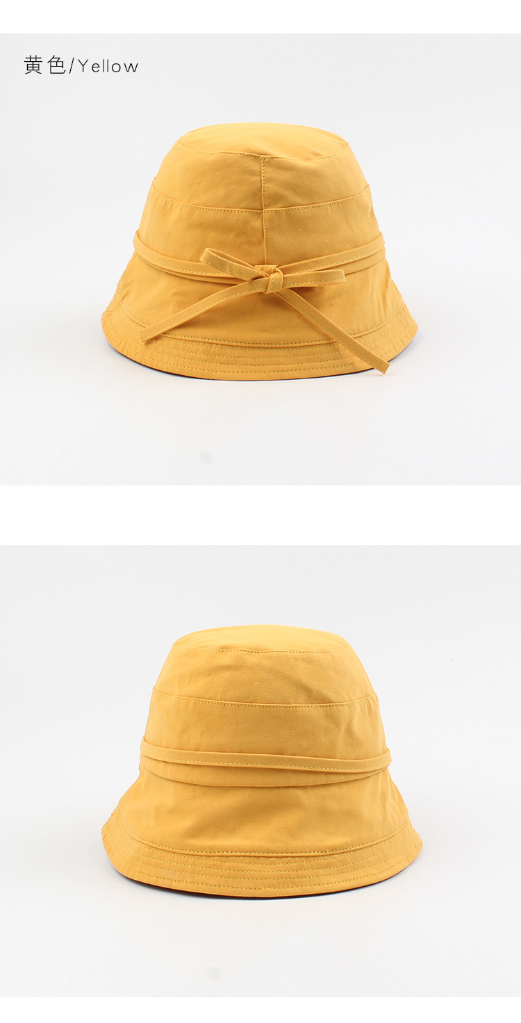 Hat Summer Line Small Edge Basin Hat Literary And Leisure Bowknot Wild Korean Fashion Sun Hat Solid Color Fisherman Hat Wholesale Nihaojewelry display picture 5