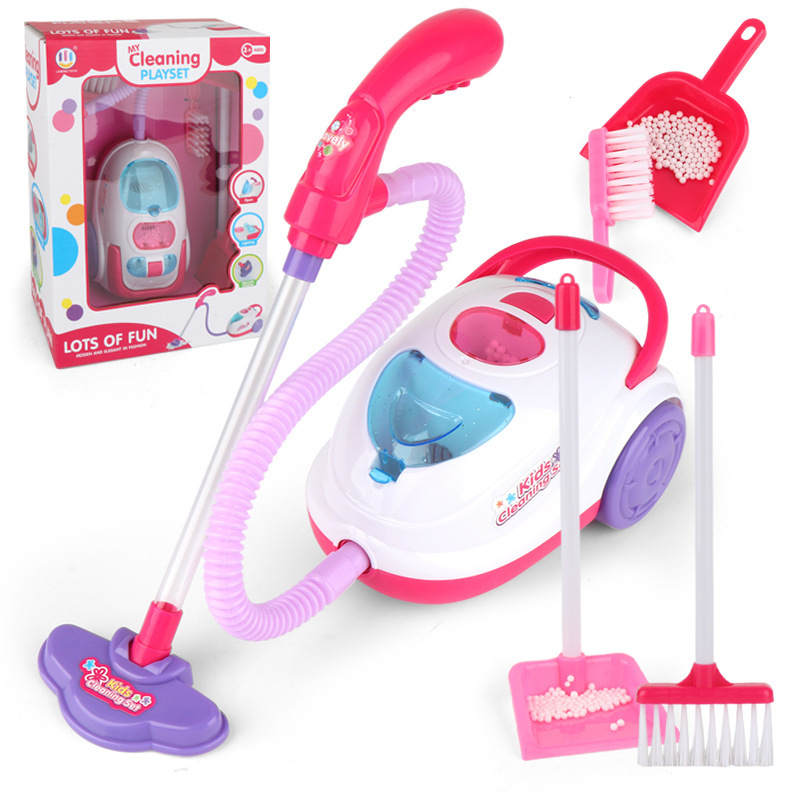 跨境新品女孩打扫卫生仿真吸尘器 过家家清洁玩具儿童工具套装