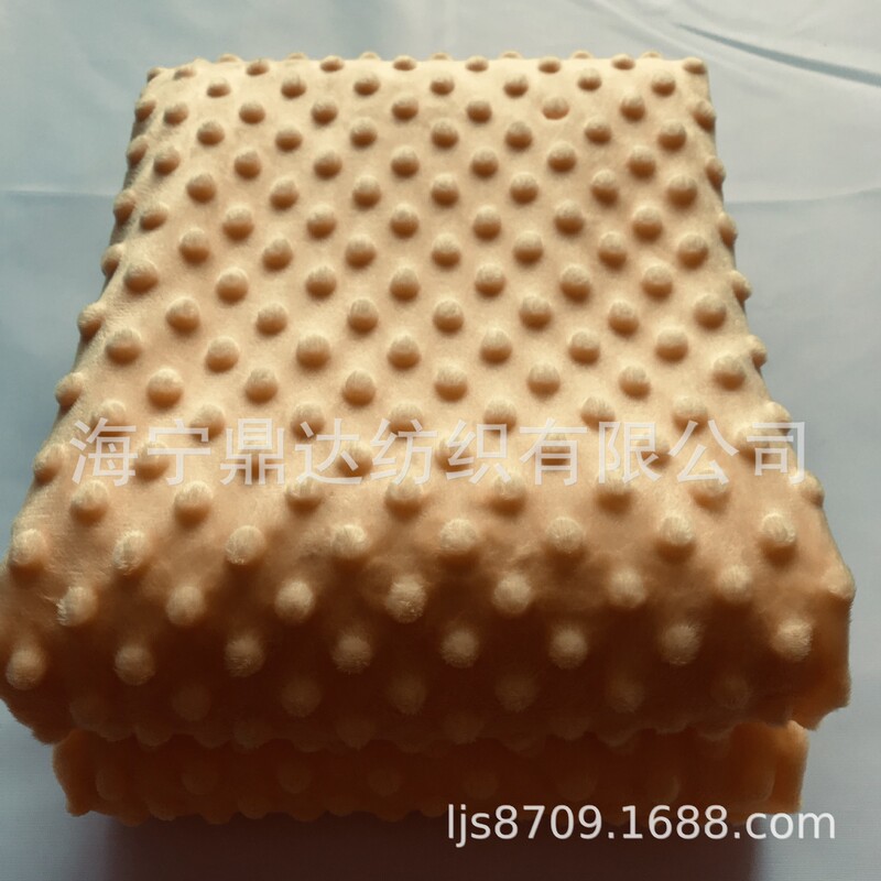 Super soft foam fabric children's blanket fabric bubble flannel polka dot embossed fabric round dot plush Crystal