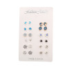 Fashionable earrings, 12 pair, city style, Aliexpress