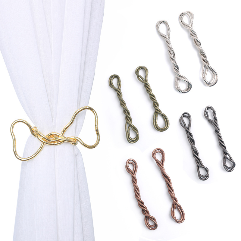 ins免打孔创意任意扭绑带窗帘扣 简约百搭扭扭扣绑带 跨境专供