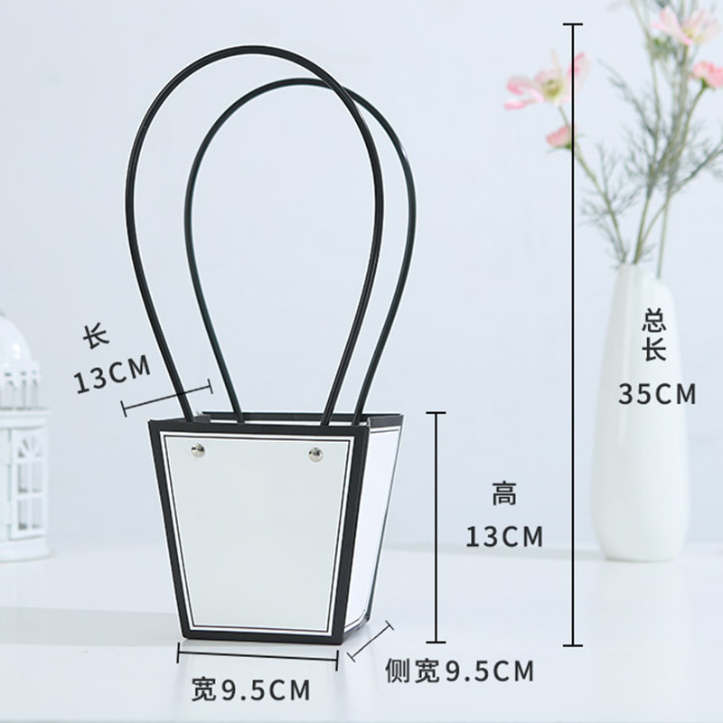 Bolsa de arreglos florales de papel kraft, paquete de ramo, caja de mano al por mayor, floristería, arte floral, material de embalaje de bricolaje, bolsa de mano de flores