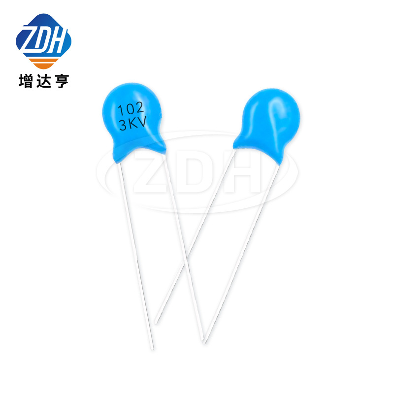 高压瓷片电容 102M 3KV P=5mm 蓝色高压电容 1000PF 3000V 20%