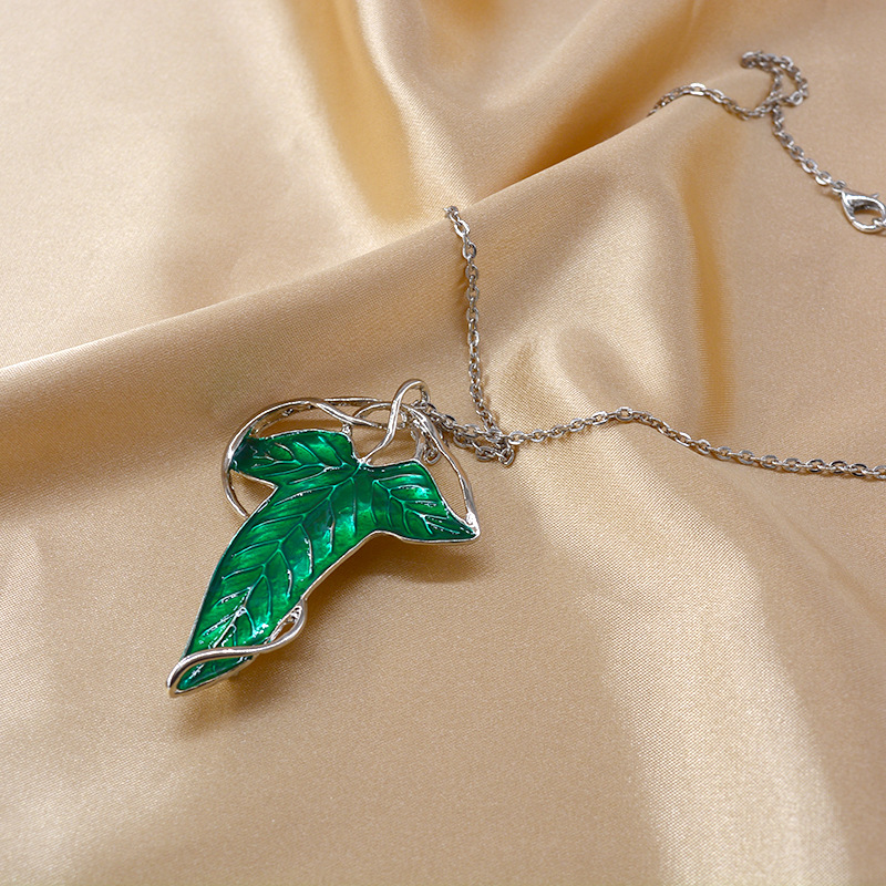 New Fashion Lord Of The Rings Elf Leaf Necklace Brooch Dual-use Western Decorative Pendant Pendant display picture 8