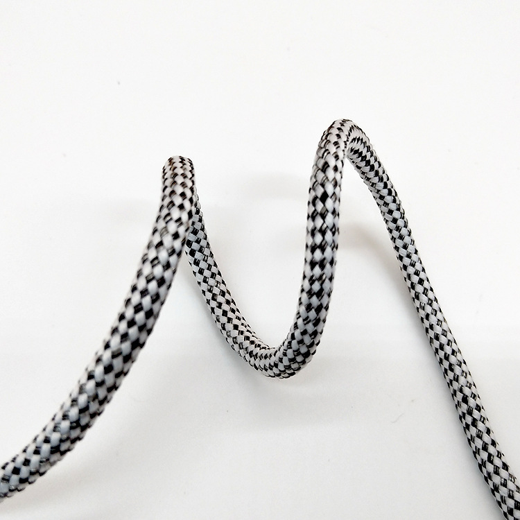 涤纶间色包芯绳黑白间色圆绳4mm腰部抽绳装饰绳带手提绳批发