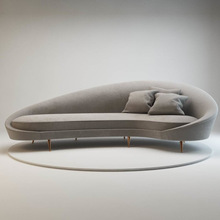 轻奢客厅布艺三人沙发美式弧形丝绒组合简约休闲异形sofa网红家具