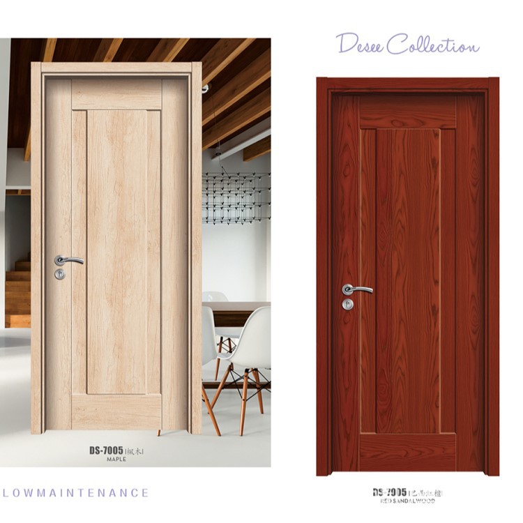 Puerta de cristal de carbono de roble interior puerta de madera ecológica puerta de la habitación del dormitorio Puerta de inodoro dormitorio minimalista moderno