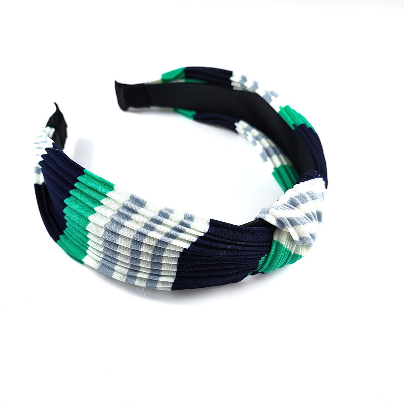 New Hot Sale High-end Fabric Pleated Knotted Headband Fashion Color Striped  Headband Wholesale Nihaojewelry display picture 6