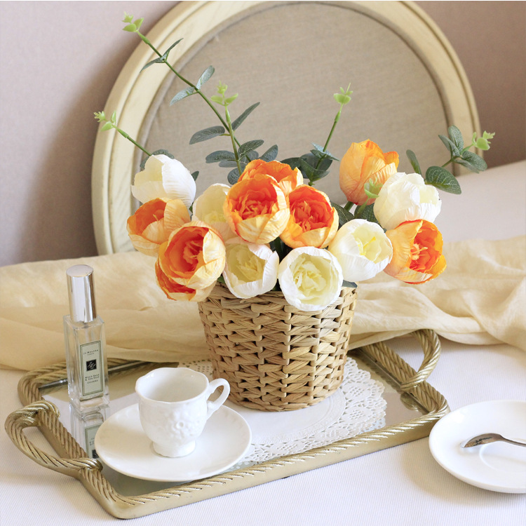 欧式绢布仿真花 郁金香 拍摄道具婚庆用品新娘手捧花家居装饰把束