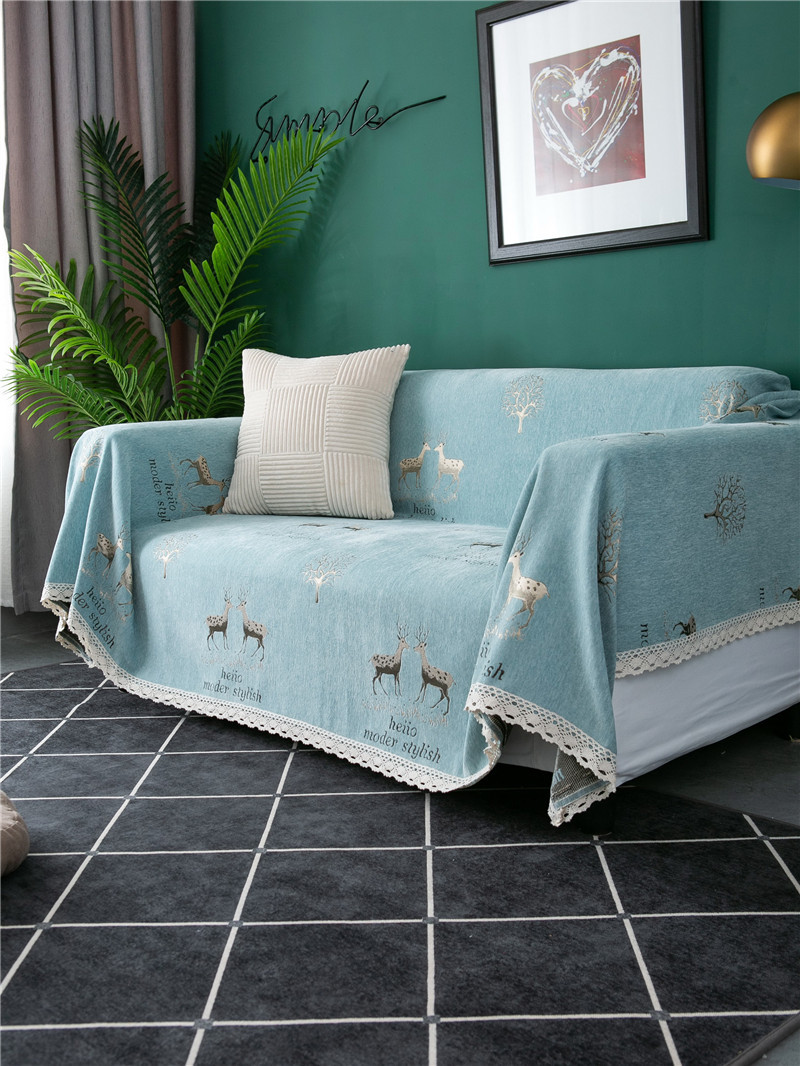 Thickened Chenille Full-cover With Deer Pattern, Non-slip, Elastic, Multi-functional, Suitable For All Seasons, Sofa_voghion.com