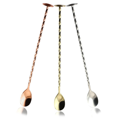 304不锈钢扭纹吧勺 调酒棒 调酒勺 创意酒吧用品|ms