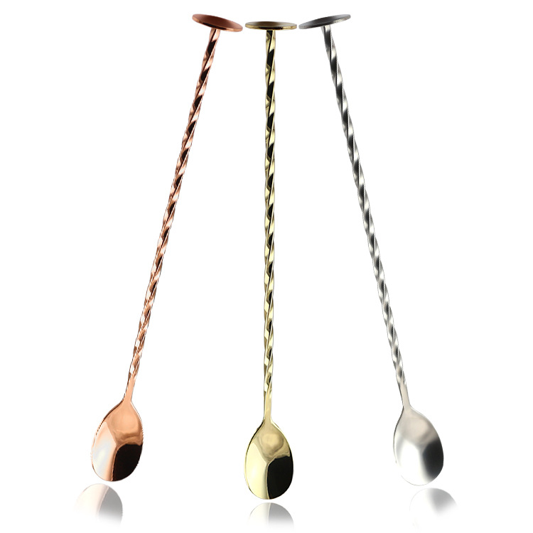 304不锈钢扭纹吧勺 调酒棒 调酒勺 创意酒吧用品|ms