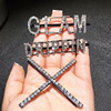 Cross -border INS wind English letter hair clip black rhinestone, a finger, bangs clip GLAM Drippin