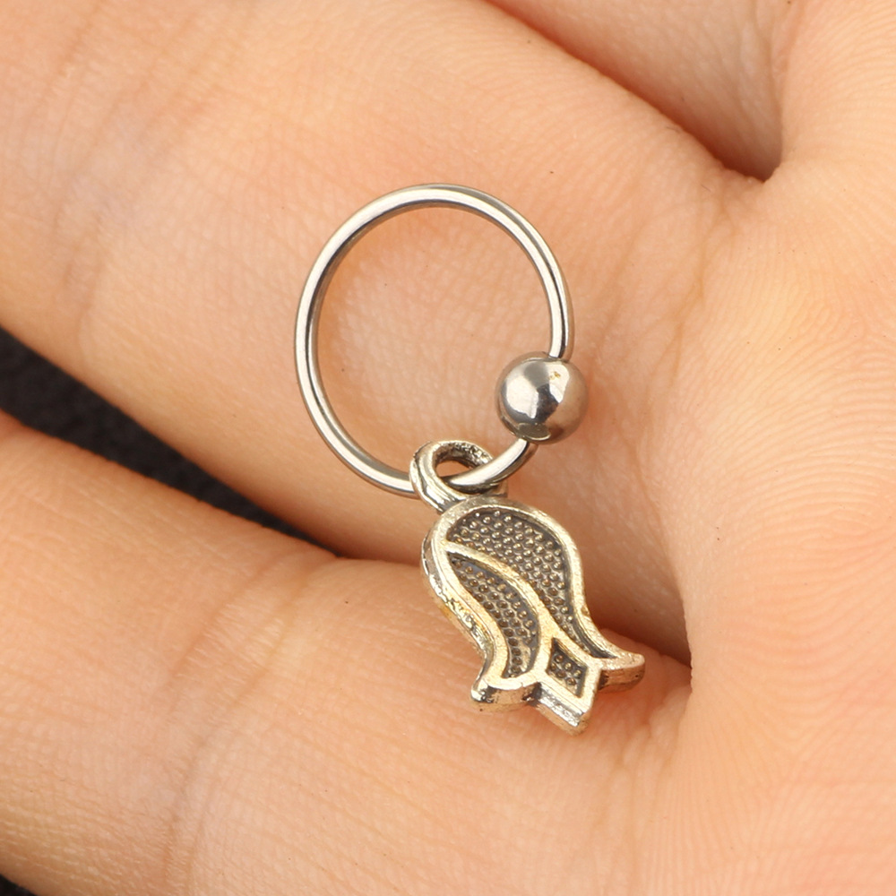 Gold Toad Flower Ear Bone Stud Stainless Steel Body Piercing Jewelry detail image 7