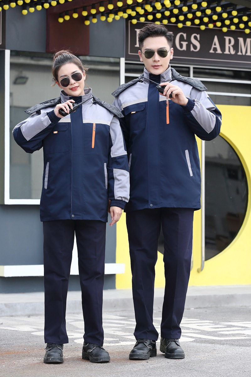 五代棉衣深兰拼灰