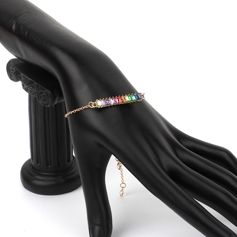 Rainbow Bracelet Necklace Lady Diamond Jewelry Set Exquisite Necklace Retro Choker Clavicle Chain Wholesale Nihaojewelry display picture 3