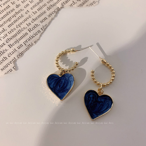 Blue Earrings s silver needle earrings for women's 